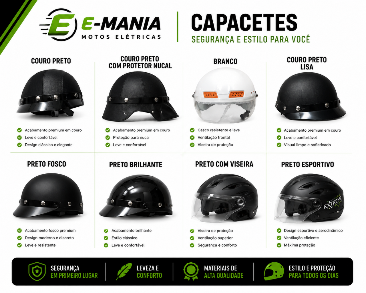 Linha de Capacetes E-Mania
