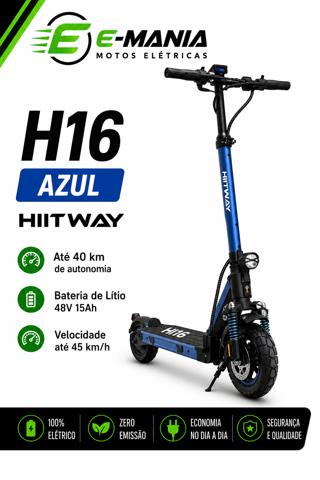 Patinete Elétrico H16 Hiitway