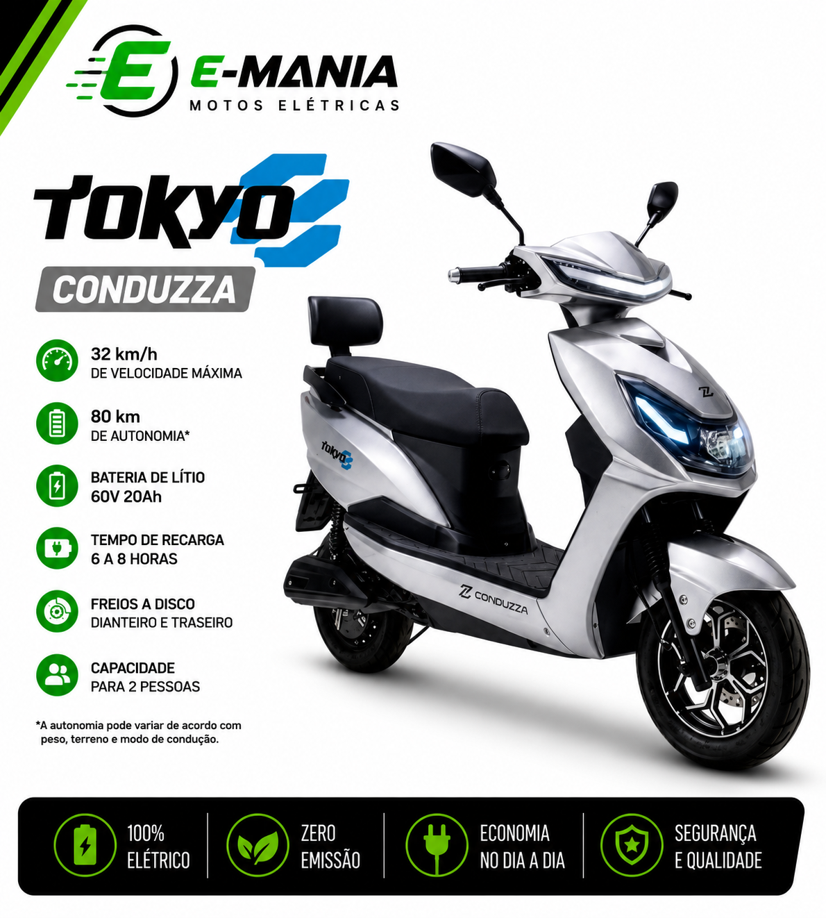 Scooter Elétrica Tokyo Conduzza